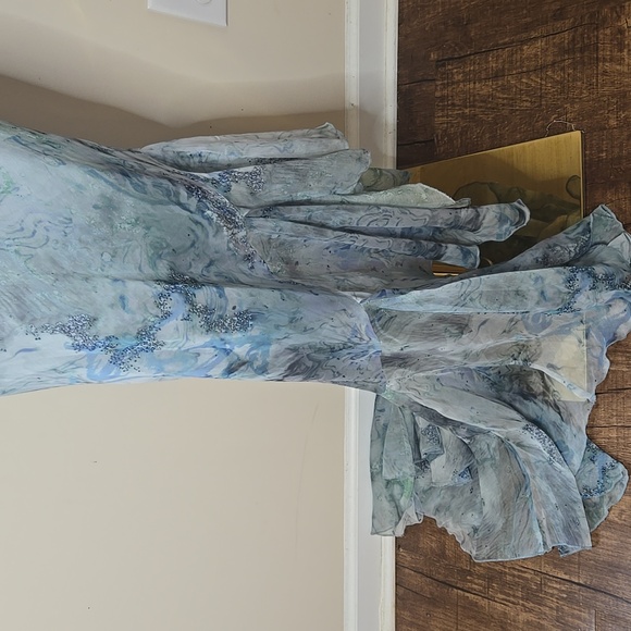 ASOS Strapless Maxi Dress – Size 10, NWT Watercolor Fairycore Mermaidcore HOCO - Picture 3 of 7